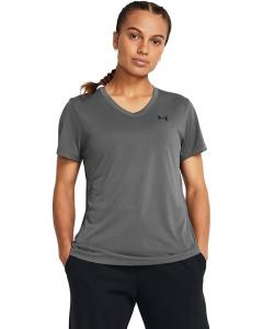Футболка Under Armour Tech Short Sleeve V-Neck Solid, цвет Castlerock/Black
