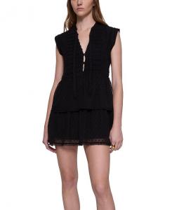 Платье IVY с защипами и ярусами Rebecca Minkoff, черный