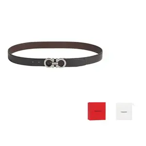 Ferragamo Мужской кожаный ремень из коровьей кожи черный шириной 3,5 см, Black