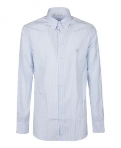 Узкая рубашка с логотипом Etro, синий