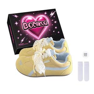 Boldi Kuki Женские низкие кеды повседневные желтые (эксклюзивная коробка+носки), цвет Yellow (Exclusive Box+Socks)