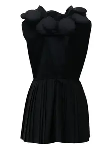 Плиссированное мини-платье Pushbutton, черный