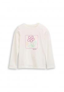 Топ TOM TAILOR LANGARM MIT STICKEREI, Wool White/White