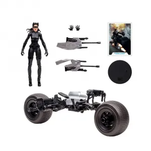 Детская фигурка Mcfarlane Toys the dark knight Catwoman Batpod Vehicle Rises With Anne Hathaway, серебряный