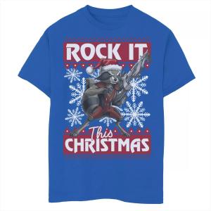 Футболка Marvel Guardians Of The Galaxy Rocket Rock It This Christmas для мальчиков 8–20 лет Licensed Character