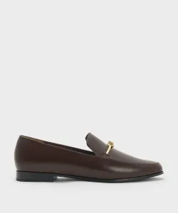 Лоферы с металлическим узлом Charles & Keith, цвет Darkbrown
