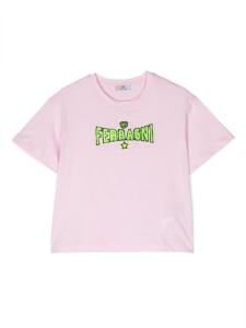 Chiara Ferragni футболка с вышитым логотипом, розовый