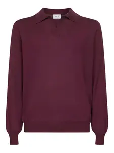 Свитер-поло с ребристыми манжетами D4.0, красный