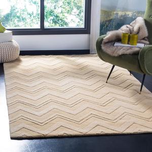 SAFAVIEH коллекция Impressions ковер 229 x 290 см - Dark Gold, ручной работы из шерсти, идеально для помещений с высокой проходимостью в гостиной, спальне (IM398B)