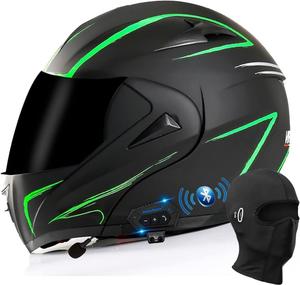 Шлем мотоциклетный Guenzo L, черный / зеленый