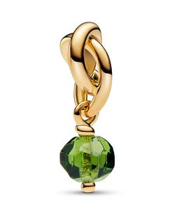 Подвеска-шарм в виде граненого круга, покрытого 14-каратным золотом Pandora, Spring Green