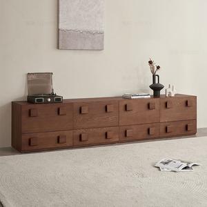 Yu Senyi Комод для гостиной из массива дерева в винтажном стиле, цвет грецкий орех