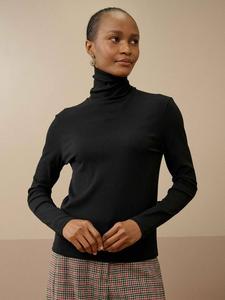 Хлопковый поло с ребристым воротником Brora, Black