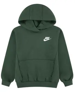 Мальчики и девочки 4T-7 худи с длинным рукавом и вышитым логотипом Nike, зеленый