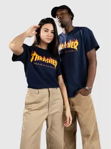 Футболка с пламенем Thrasher, синий