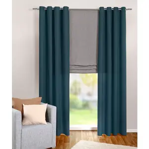 Weckbrodt штора «Vito», (1 шт.), штора на люверсах, непрозрачный, микровелюр, однотонные цвета, цвет dunkelpetrol