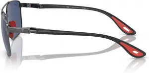 Женские квадратные солнцезащитные очки Ray-Ban RB3715M Scuderia Ferrari Collection, Gunmetal/Dark Blue