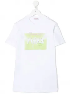 Платье-футболка с логотипом Pinko Kids, белый