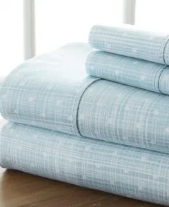 Комплект постельного белья Timeless Classics Premium Ultra Soft Pattern, 4 предмета, размер King Ienjoy Home, аквамариновый