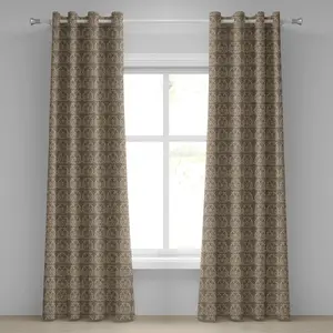 Шторы на люверсах ABAKUHAUS, серо-коричневые, с изысканным историческим цветочным узором в викторианском стиле, декоративные, двухпанельные, 280 см x 260 см, теплый серо-коричневый, песочно-коричневый цвет Abakuhaus