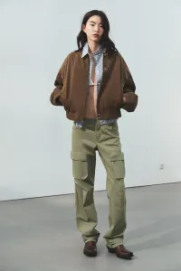 Утепленная куртка-бомбер Zara, коричневый