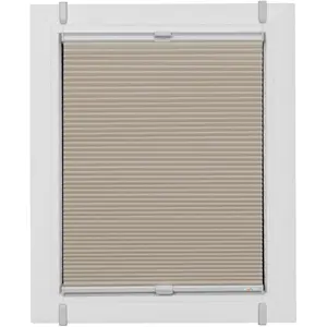 Плиссированные жалюзи Sunlines «Hot-up Style Honeycomb», затемняющие, энергосберегающие, без сверления, с креплением, с фиксацией зажимом Simply-Fix, сотовые плиссированные жалюзи, на заказ, цвет sand/weiß + weiß