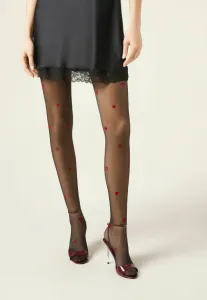 Колготки sheer denier с маленькими сердечками Calzedonia, Black