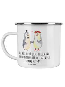 Кружка на 3 годовщину свадьбы, кожаная свадьба, с надписью из прозрачного материала Mr. & Mrs. Panda