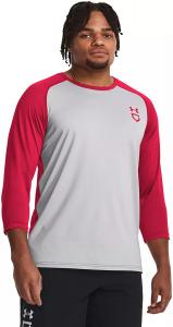 Мужская бейсбольная рубашка с рукавом 3/4 Under Armour, серый/красный