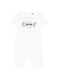 Комбинезон с принтом мишек Moschino Kids, белый