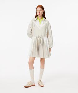 Платье-анорак с плиссированной юбкой / платье с застежкой-молнией до середины груди