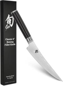 Kai Shun Classic Gokujo, нож для мяса, дамасская сталь 32 слоя, VG-MAX сердцевина, твердость 61 (±1) HRC, рукоять из паккавуда, длина лезвия 16,5 см