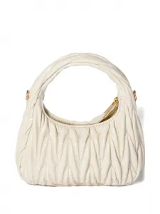 Сумка Wander из стеганой лакированной кожи MIU MIU, бежевый