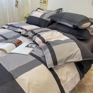 Yalu Комплект постельного белья из 4 предметов для кровати 2.0 м (пододеяльник 200х230 см), цвет Gris GD