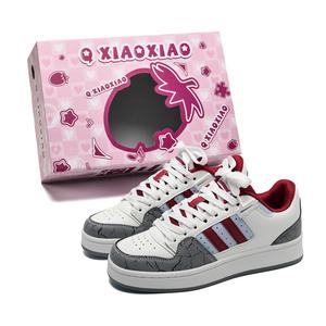 Circle small Женские лоу-топ скейтборд кроссовки бело-серо-красные, цвет White Gray Red