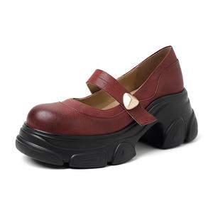 AIQINISHA Красные туфли Мэри Джейн для женщин, цвет Red