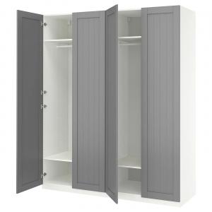 Гардероб PAX/GULLABERG IKEA, 200x60x236 см, белый/серый