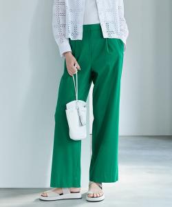 Широкие прямые брюки из эластичного сухого льна