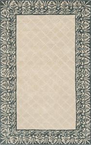 Ковер SAFAVIEH, 92 x 153 см, Total Performance Collection, Ivory & Blue, с ручным плетением края, не линяет и прост в уходе, идеален для помещений с высокой проходимостью: прихожая, гостиная, спальня (TLP755E)