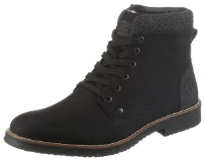 Ботильоны Rieker на шнуровке и согревающей подкладке из натуральной шерсти, черный