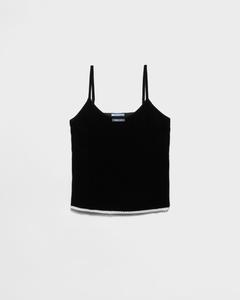 Бархатный топ Prada, черный