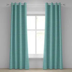 Шторы ABAKUHAUS с люверсами, бирюзового цвета, симметричный дизайн с этническими мотивами и символами культуры коренных американцев, декоративные двухпанельные шторы, 280 см x 175 см, бирюзовый, белый, серый Abakuhaus