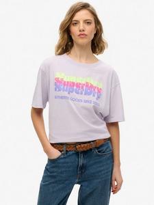 Неоновый радужный оверсайз футболка Superdry, Soft Purple