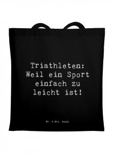 Mr. & Mrs. Panda Джутовая сумка с надписью «Герои триатлона» черного цвета