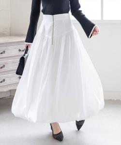 Атласная юбка-баллон с застежкой-молнией спереди