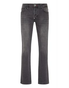 Джинсовые брюки прямого кроя Supreme Iconic Plein Basic Philipp Plein, цвет Storm Grey