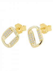 Adeliás Женские серьги - серьги-гвоздики из серебра 925 пробы с золотым покрытием