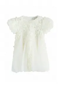 Платье-Годе с 3d-текстурированной цветочной сеткой Baker By Ted Baker, Cream