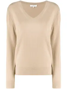 Свитер с V-образным вырезом Vince, коричневый