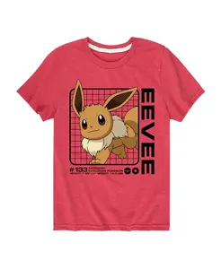 Футболка для мальчиков с принтом Eevee (Покемон) Pokemon, красный